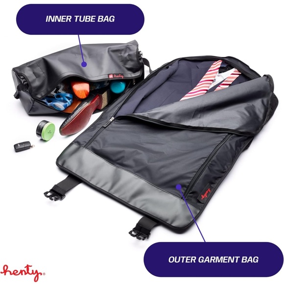 Henty CoPilot Messenger: Convertible Garment Bag, Black. Like New Condition - Picture 11 of 12